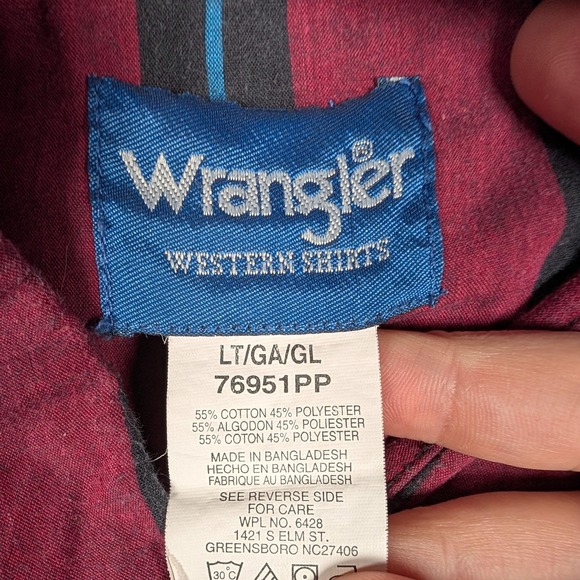 Wrangler Shirt Mens LT Red Stripe Western Pearl Snap Front Short Sleeve Cowboy - Picture 3 of 7